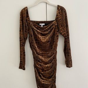 Velvet off shoulder dress